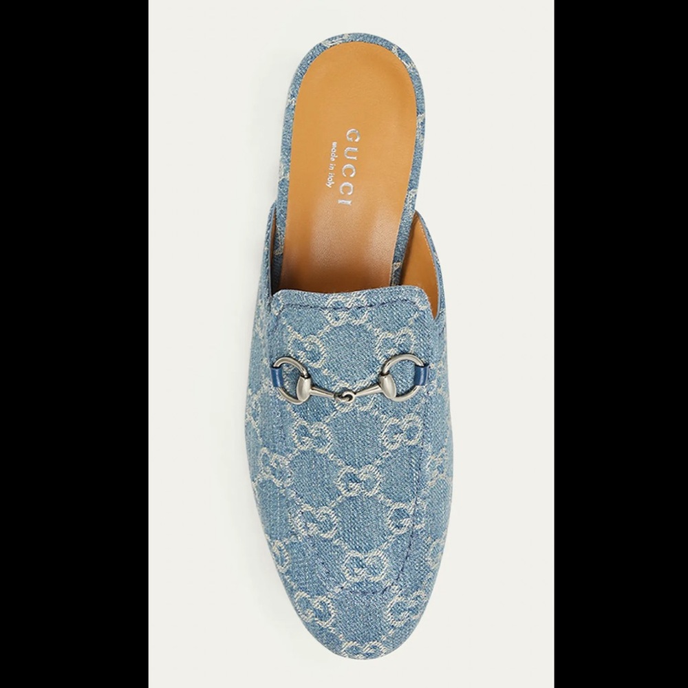 -SOLD- 
GUCCI
Princetown GG Denim Loafer Mules